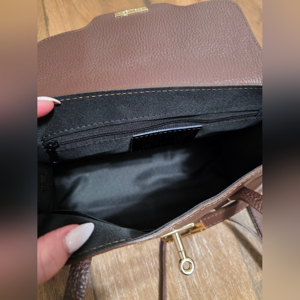 Rich Brown Italian Genuine Leather Satchel Handbag - Picture 7 of 12